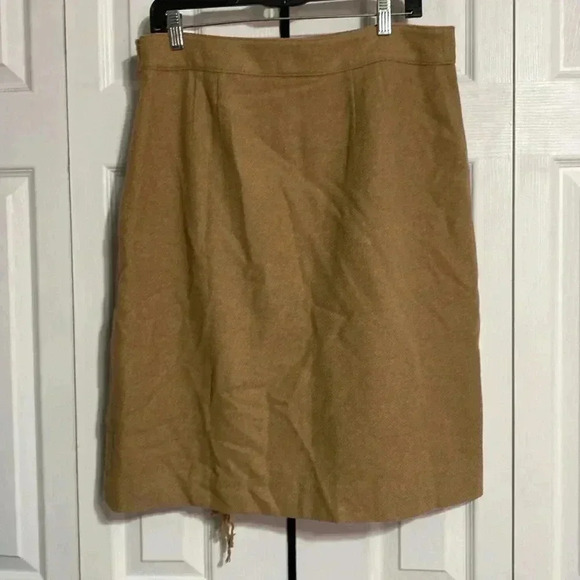 Talbots wool blend tan fringe skirt - Picture 5 of 11